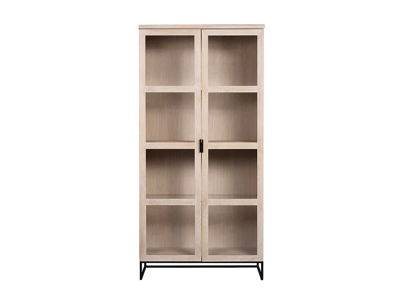 Esszimmer Vitrine aus Eiche White Wash massiv 195 cm hoch