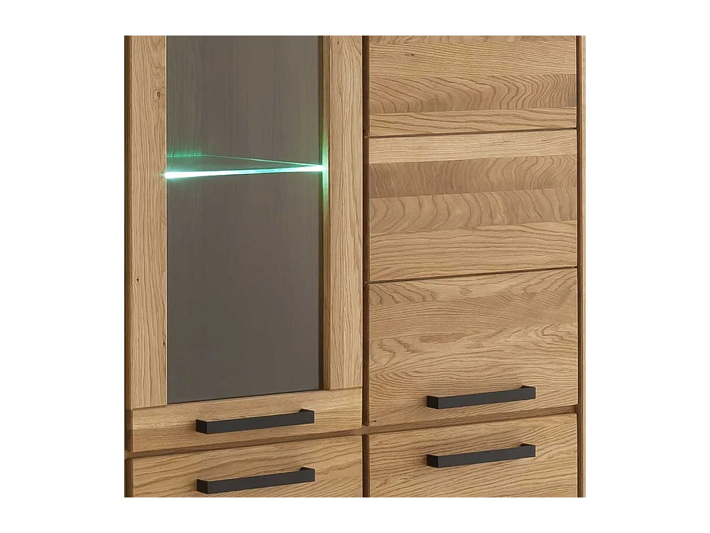 Wohnzimmer Vitrinenschrank Vitrine mit Glastür in Wildeichefarben