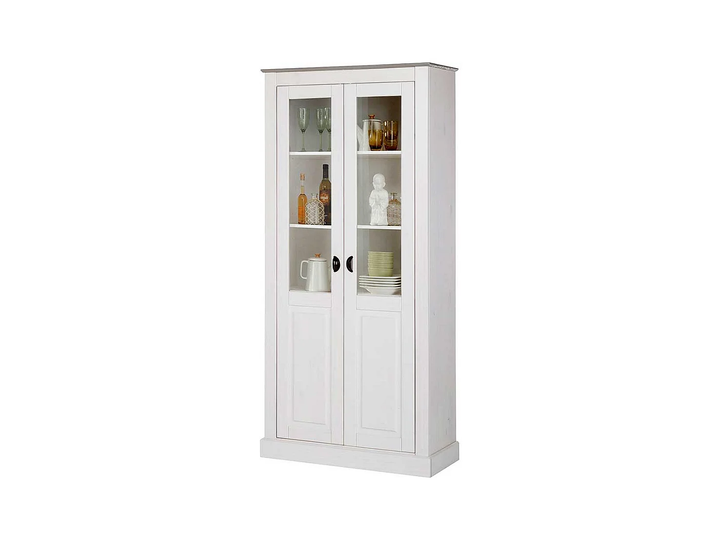 Vitrine Vitrinenschrank mit Glastüren im Landhausstil