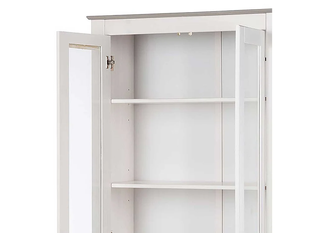 Vitrine Vitrinenschrank mit Glastüren im Landhausstil