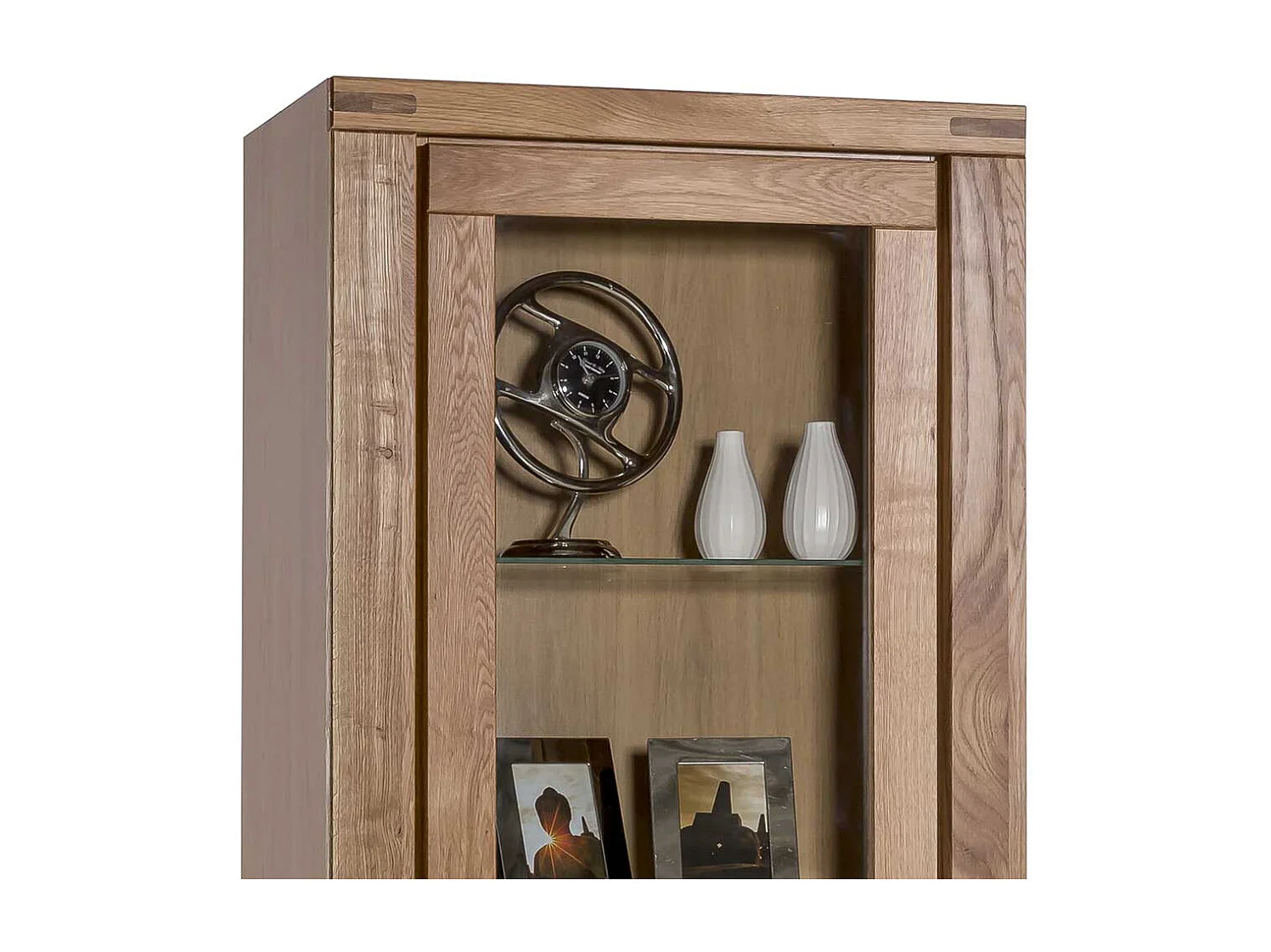 Vitrine aus Wildeiche teilmassiv 200 cm hoch