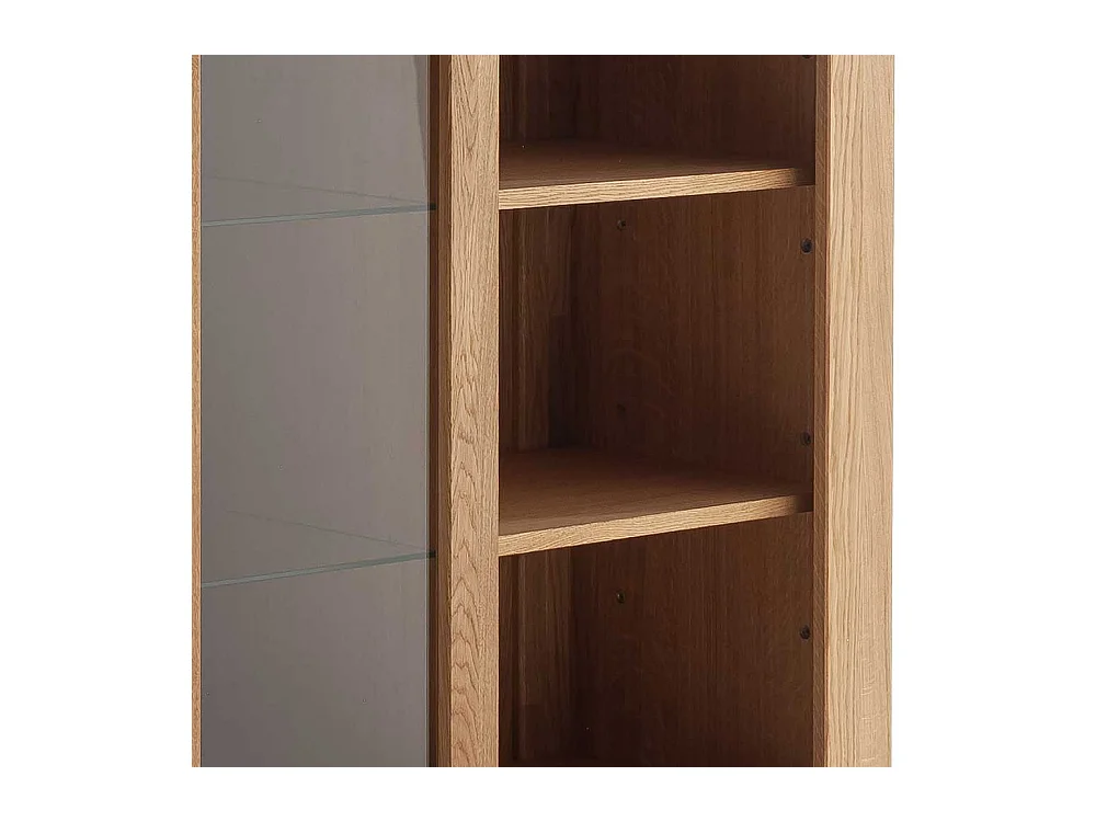 Vitrinenschrank Wohnzimmervitrine mit Glastür und zwei Schubladen