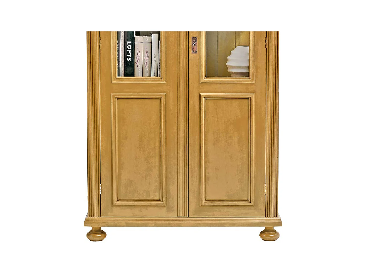 Vitrinenschrank aus Fichte Massivholz 100 cm breit