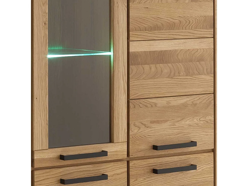 Wohnzimmer Vitrinenschrank Vitrine mit Glastür in Wildeichefarben