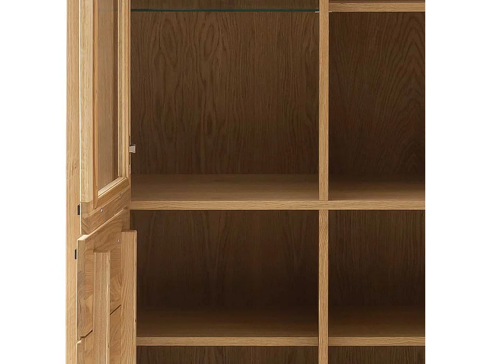 Wohnzimmer Vitrinenschrank Vitrine mit Glastür in Wildeichefarben