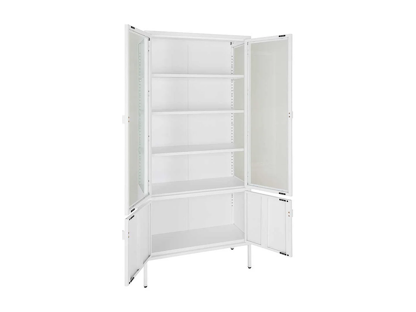 Vitrine Standvitrine in Weiß aus Metall