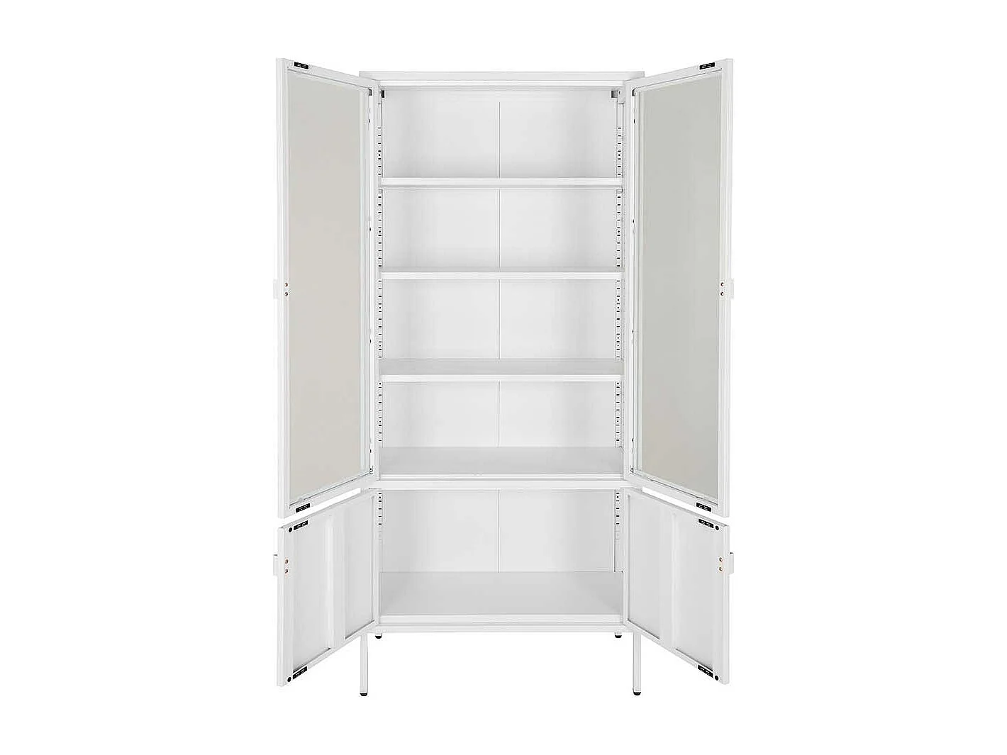 Vitrine Standvitrine in Weiß aus Metall
