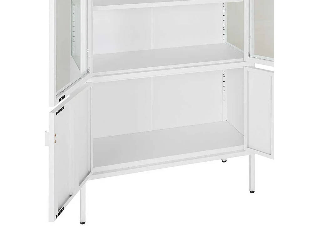 Vitrine Standvitrine in Weiß aus Metall