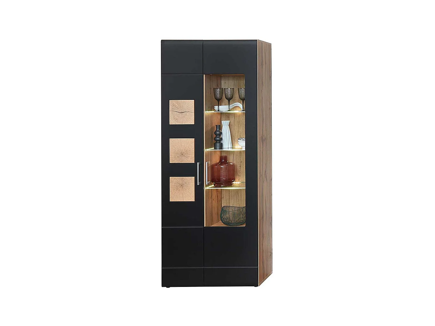 Wohnzimmer Schrank Vitrine in modernem Design LED Beleuchtung