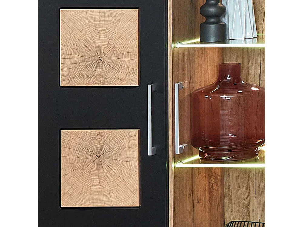 Wohnzimmer Schrank Vitrine in modernem Design LED Beleuchtung