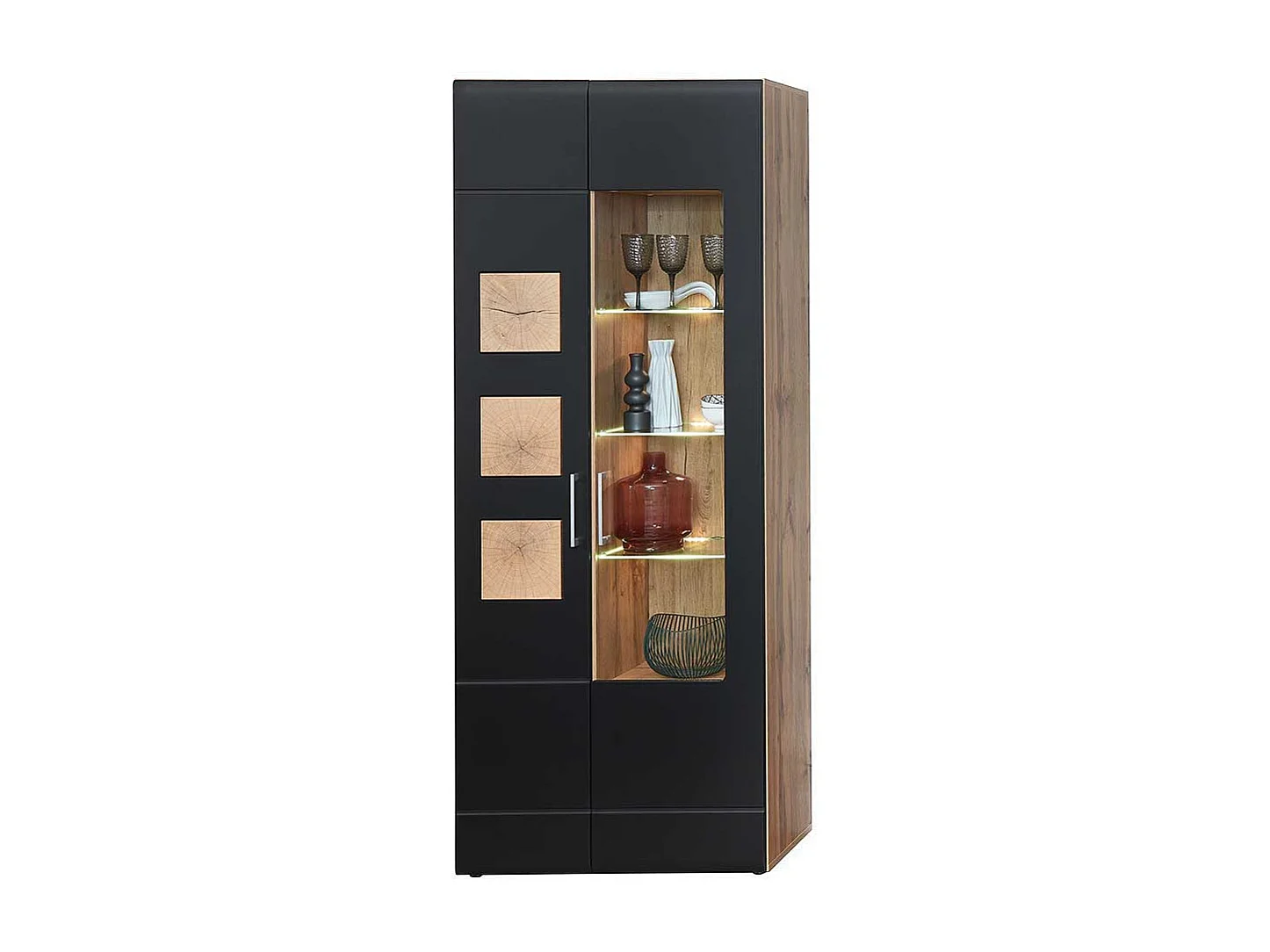 Wohnzimmer Schrank Vitrine in modernem Design LED Beleuchtung