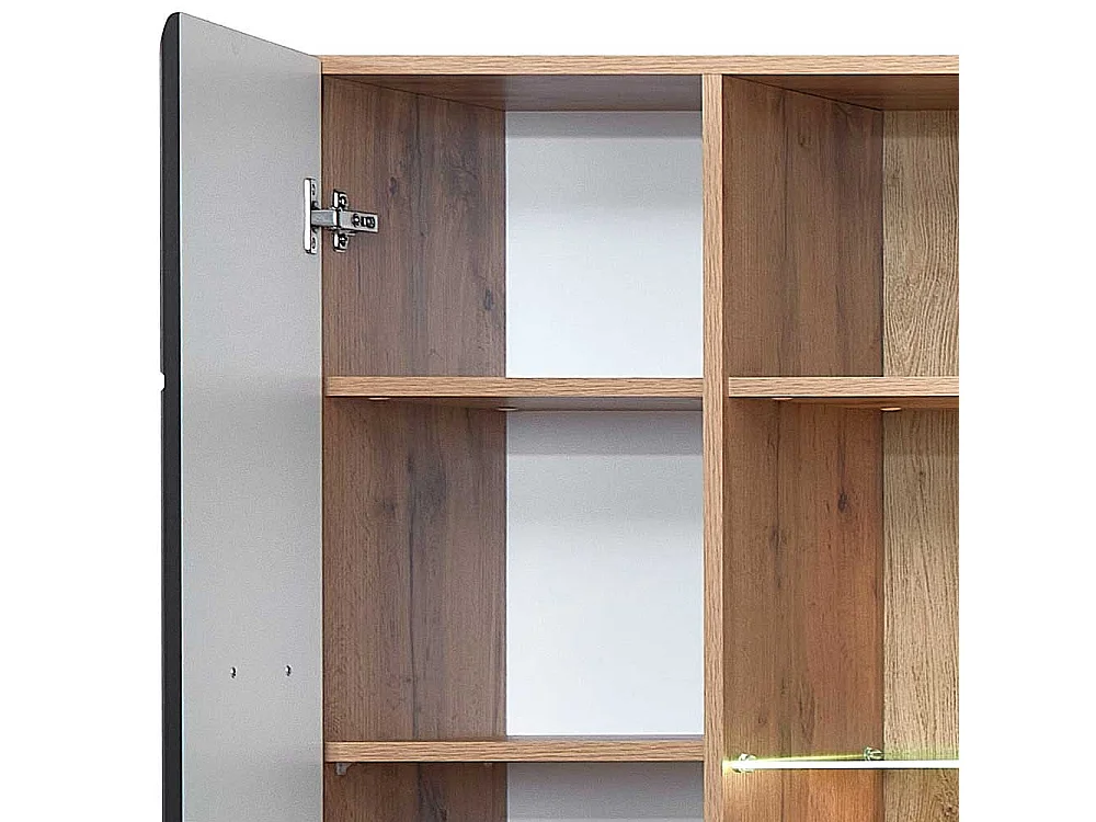 Wohnzimmer Schrank Vitrine in modernem Design LED Beleuchtung