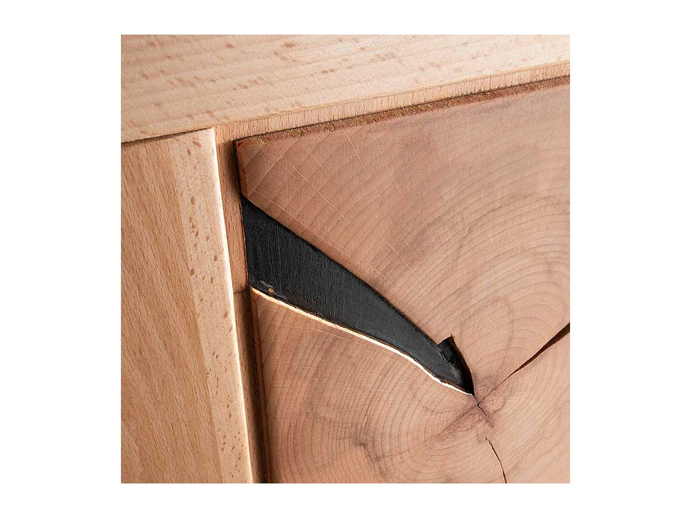 Wohnzimmer Vitrinenschrank massiv aus Kernbuche 135 cm hoch