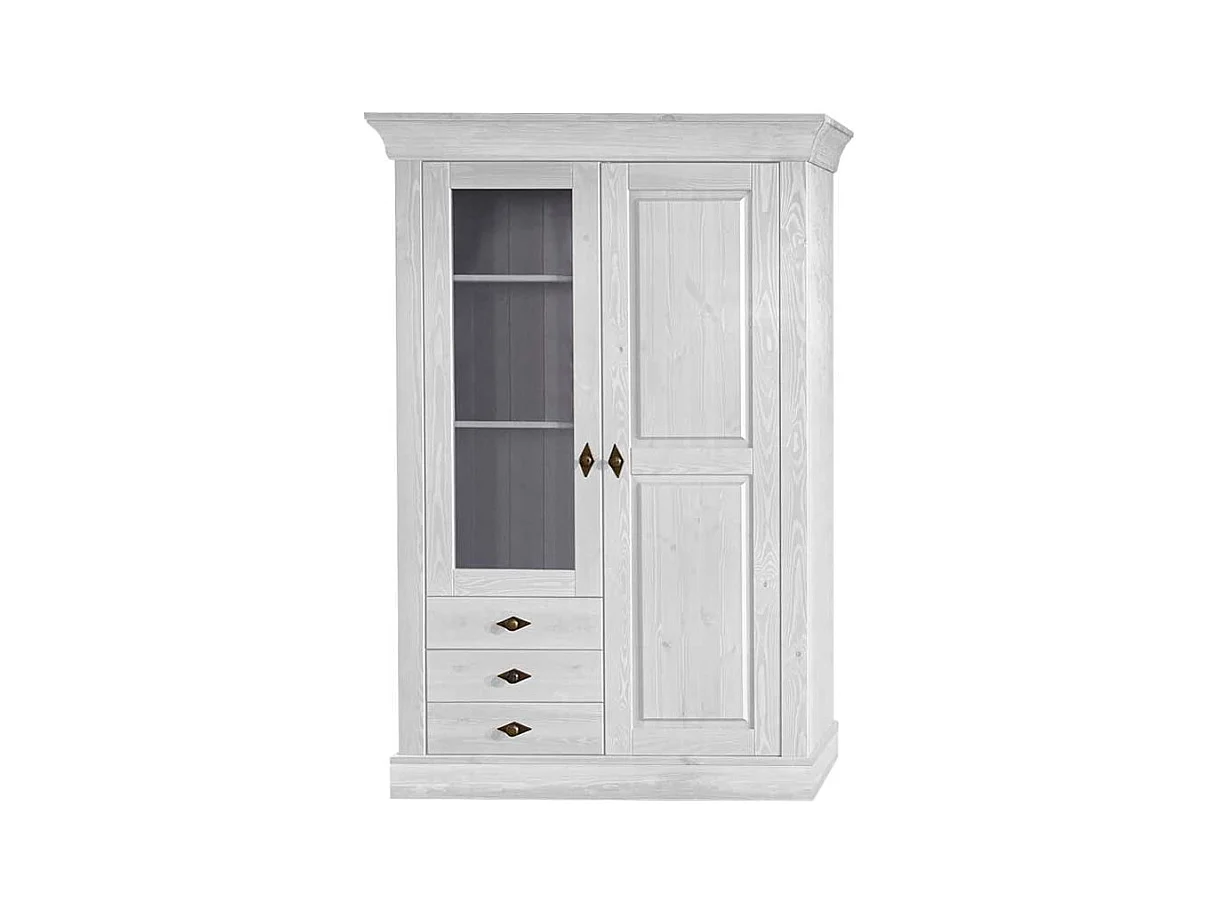 Vitrine im skandinavischen Landhausstil Weiß