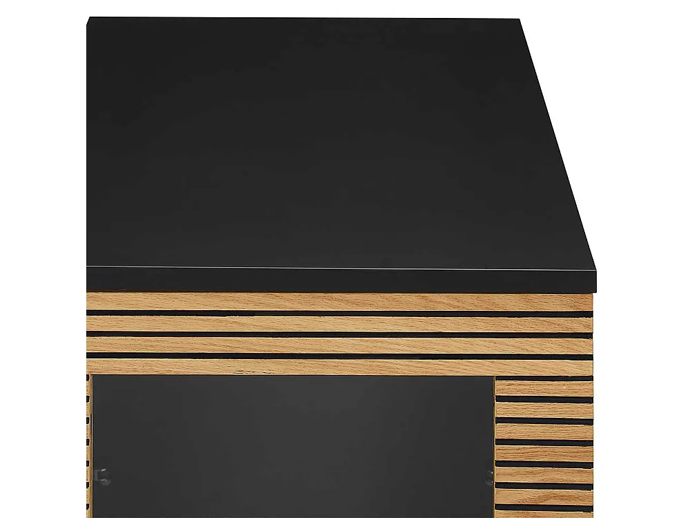 Schrank Vitrine schmal im Skandi Design einer Schublade