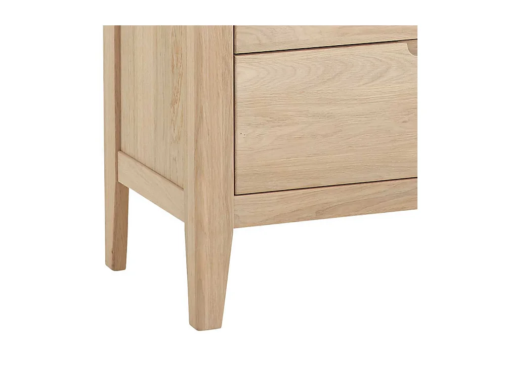 Massivholz Vitrine aus Eiche Bianco geölt 90 cm breit