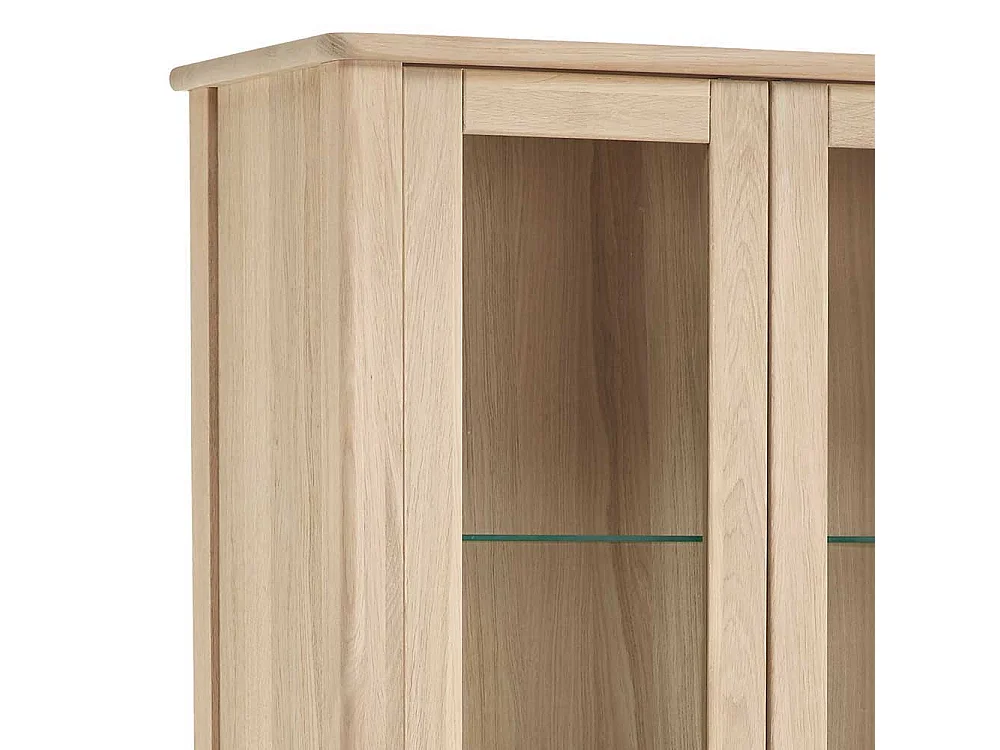 Massivholz Vitrine aus Eiche Bianco geölt 90 cm breit