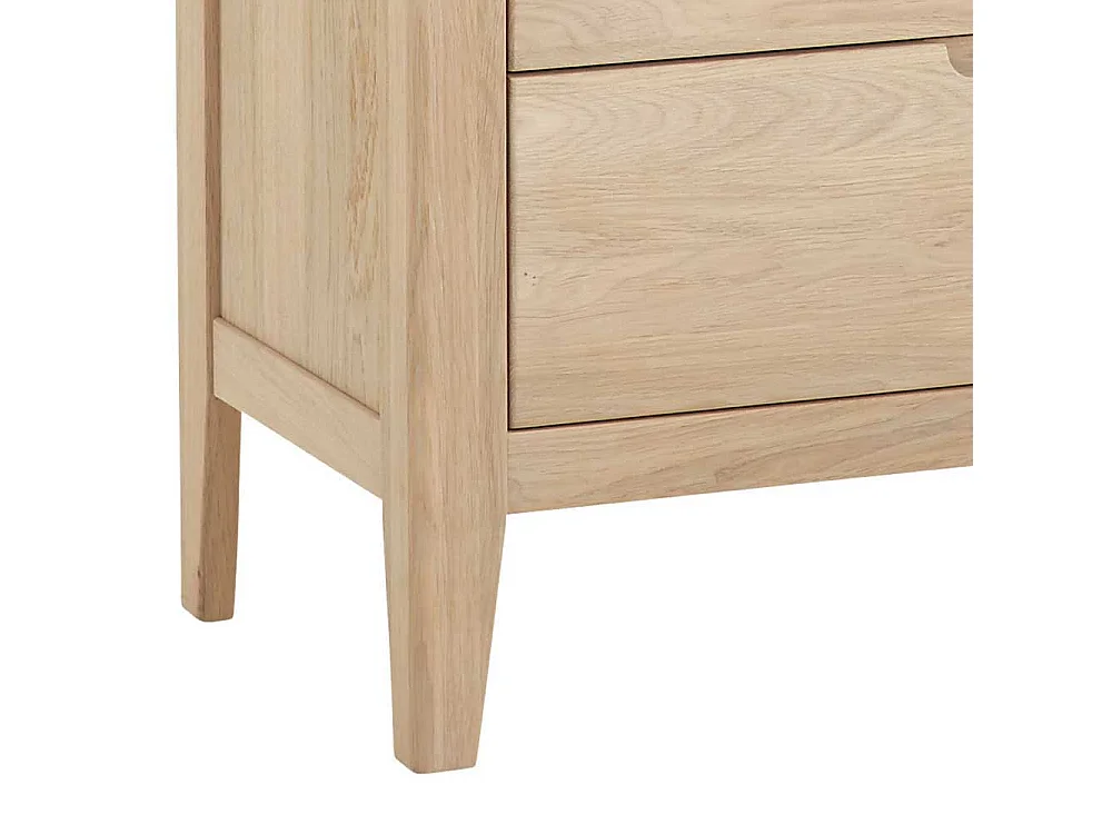 Massivholz Vitrine aus Eiche Bianco geölt 90 cm breit