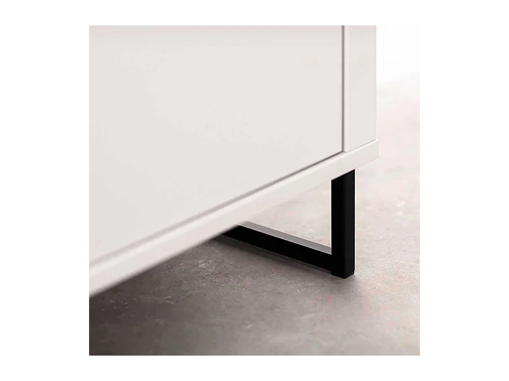 Kombi-Vitrine weiß modern 100 cm breit Bügelgestell aus Metall