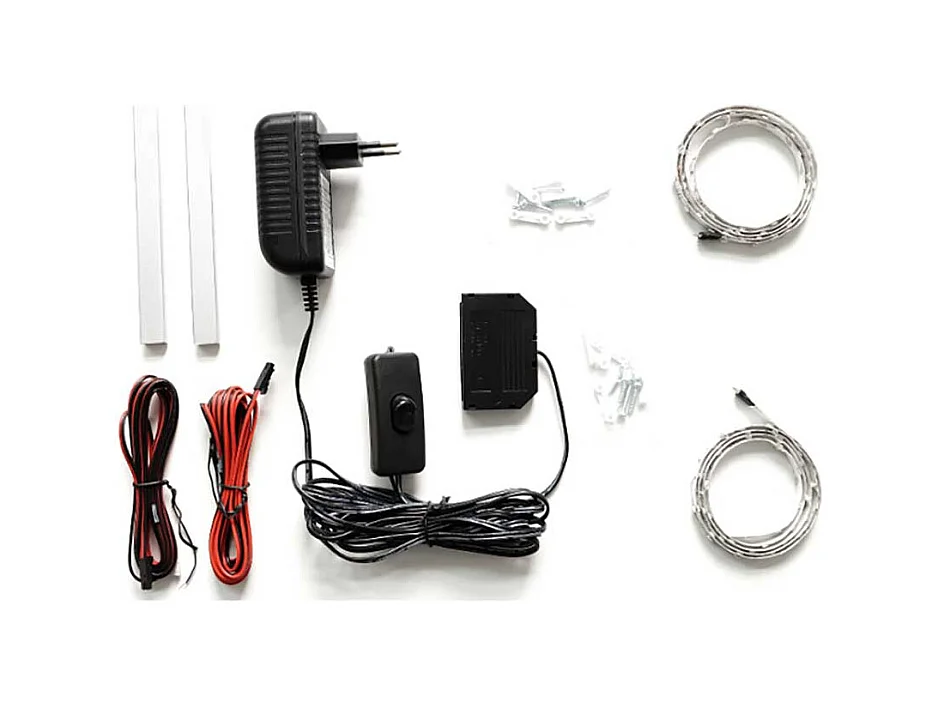 Kombi-Vitrine weiß modern 100 cm breit Bügelgestell aus Metall