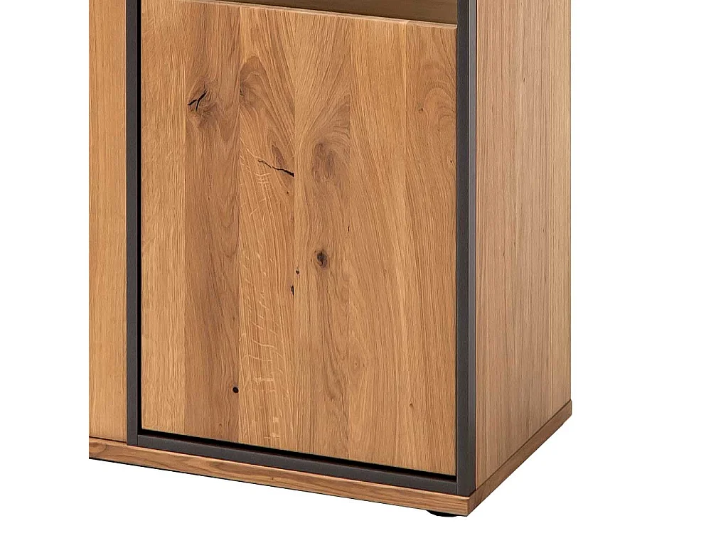 Wohnzimmer Vitrinenschrank in Asteiche Bianco furniert 60 cm breit