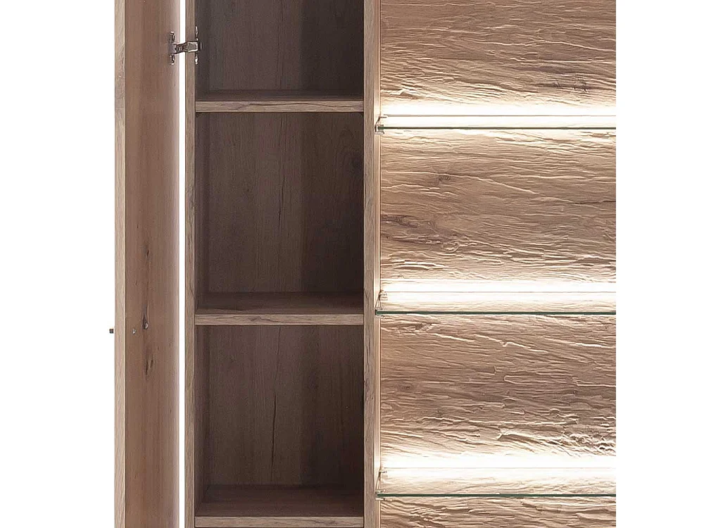 Vitrine Holzoptik Wildeiche 90 cm breit modernem Design
