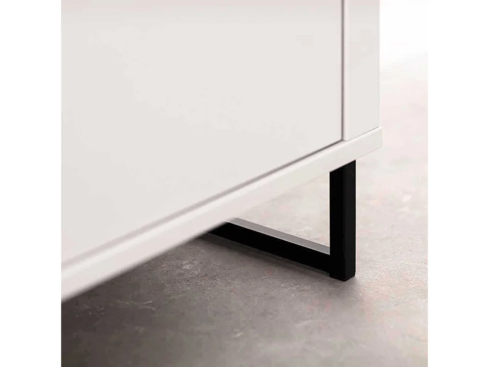 Vitrinenschrank weiß modern Rückwand Wildeiche Holzoptik 185 cm hoch