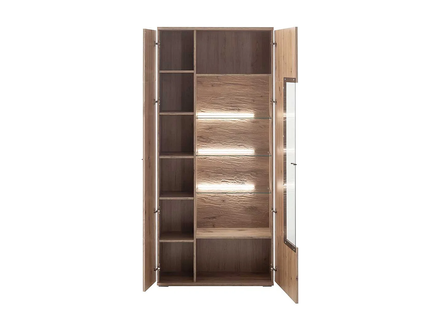 Vitrine Holzoptik Wildeiche 90 cm breit modernem Design