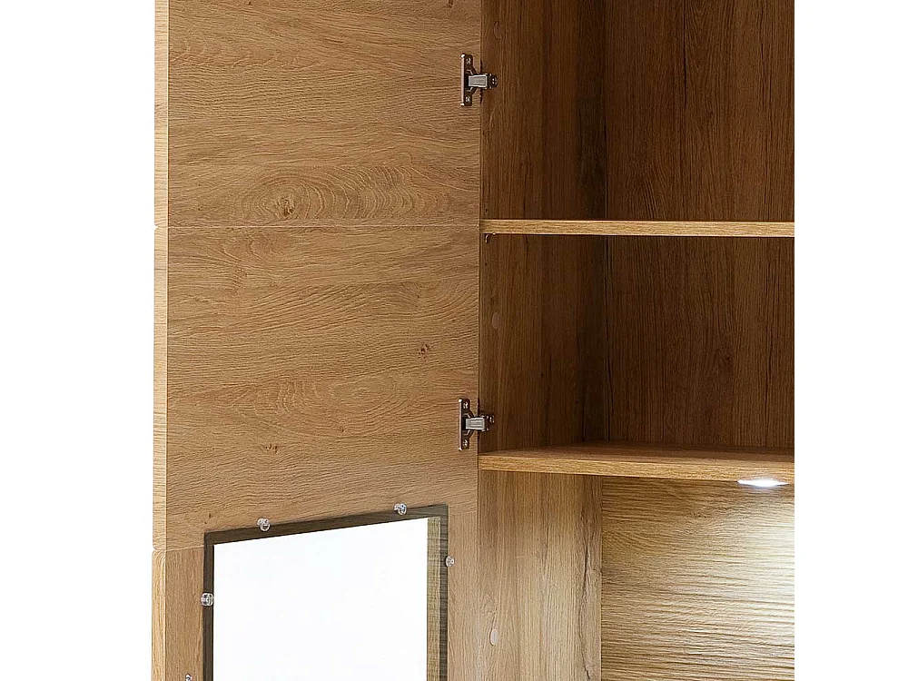 Schrank Vitrine in Wildeichefarben Landhaus Design
