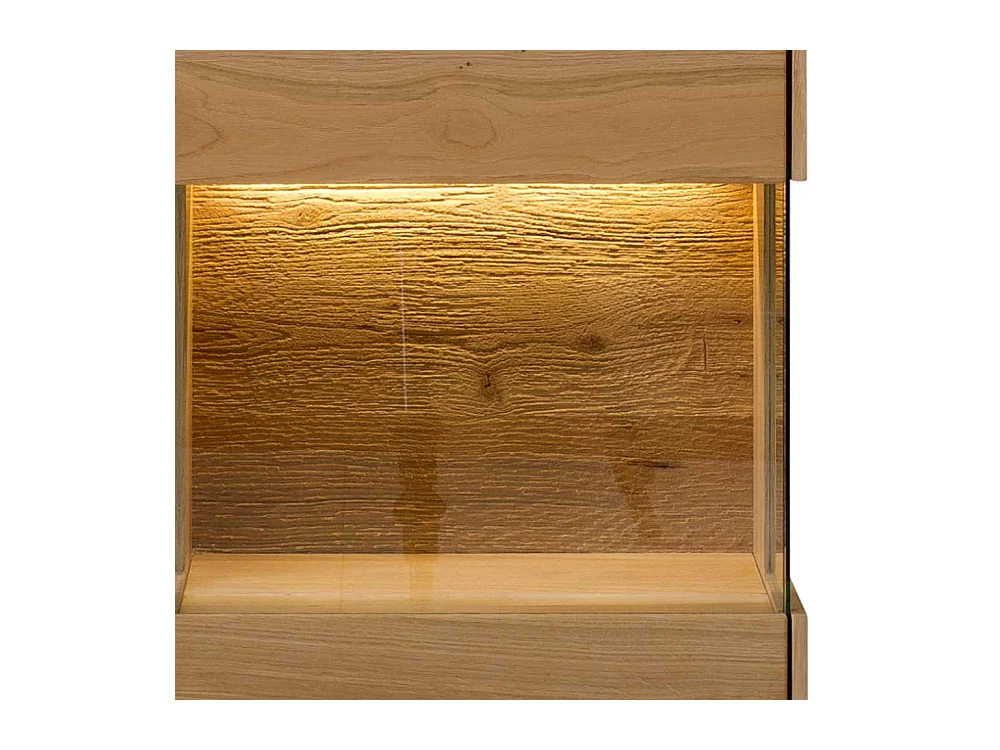 Hängeschrank Vitrine aus Wildeiche Massivholz 43 cm breit