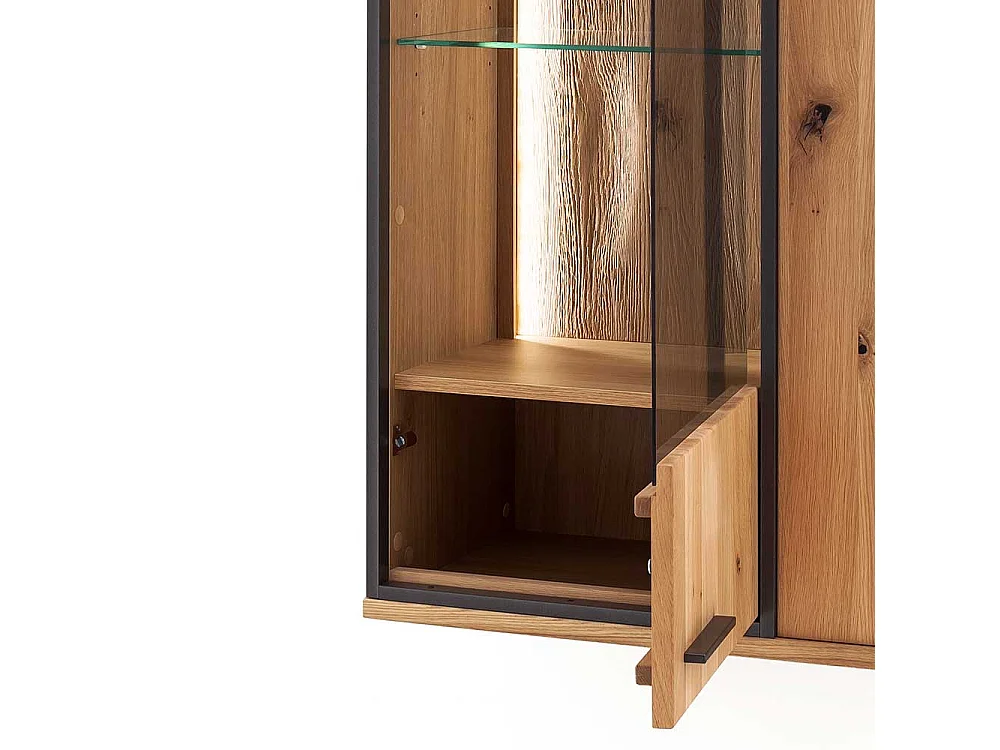 Wand Vitrine mit Asteiche furniert 60 cm breit