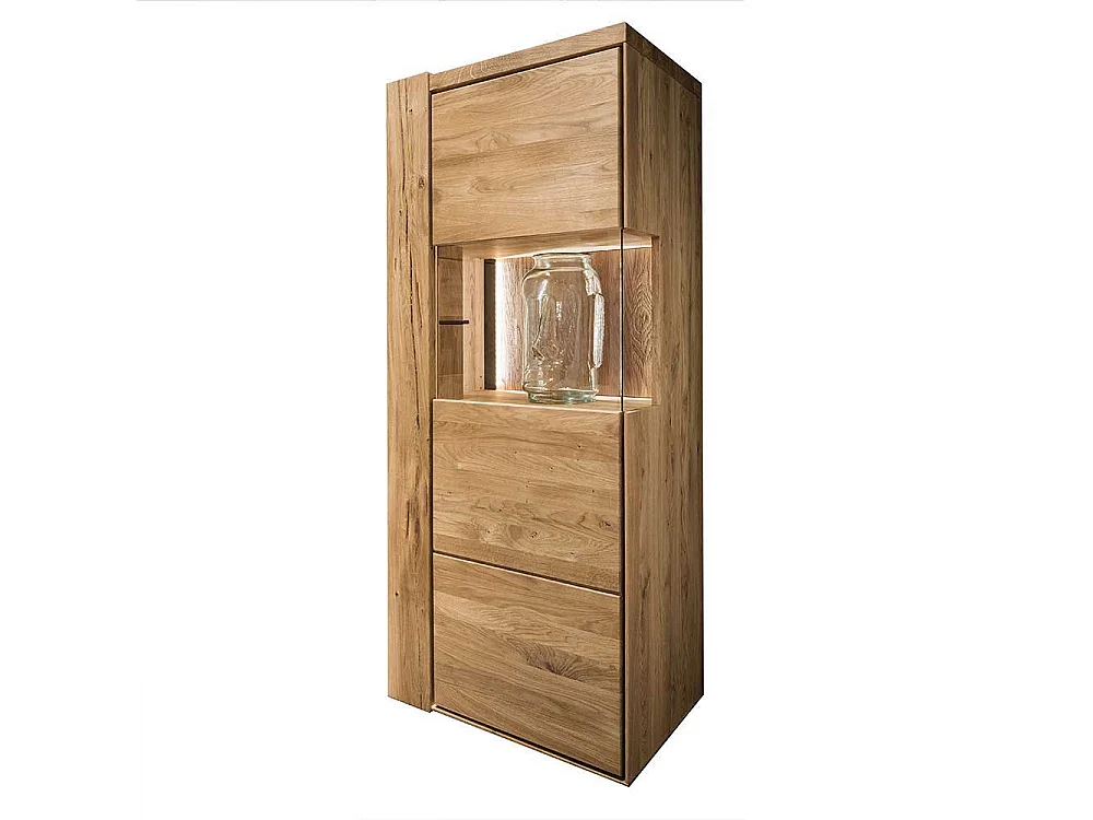 Vitrine in Wildeichefarben 150 cm hoch