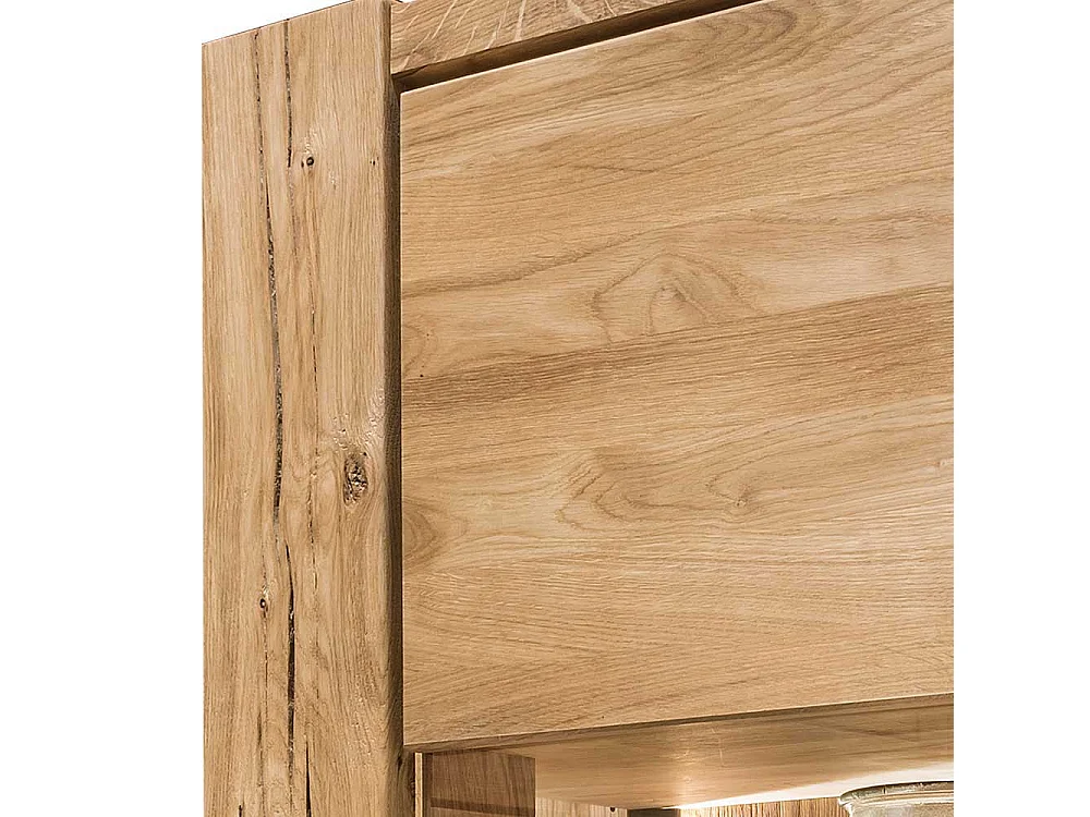 Vitrine in Wildeichefarben 150 cm hoch