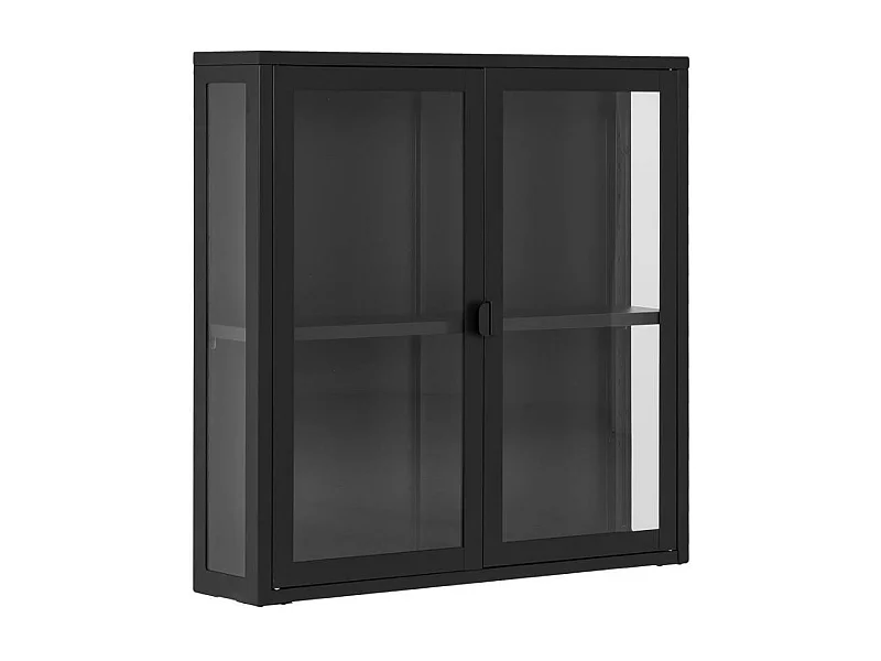 Hängevitrine Vitrine mit Glastüren in Schwarz