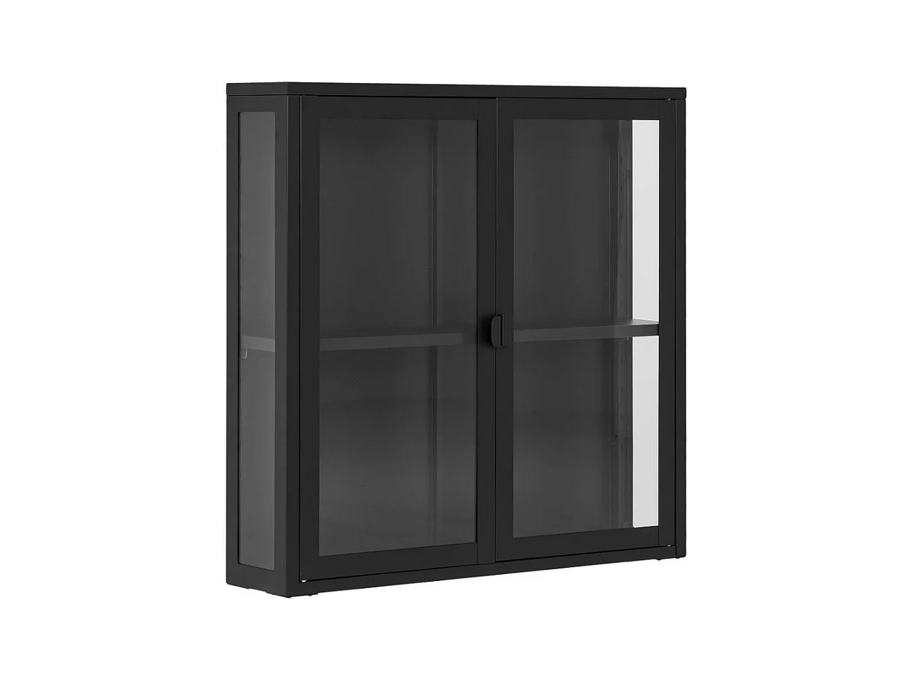 Hängevitrine Vitrine mit Glastüren in Schwarz