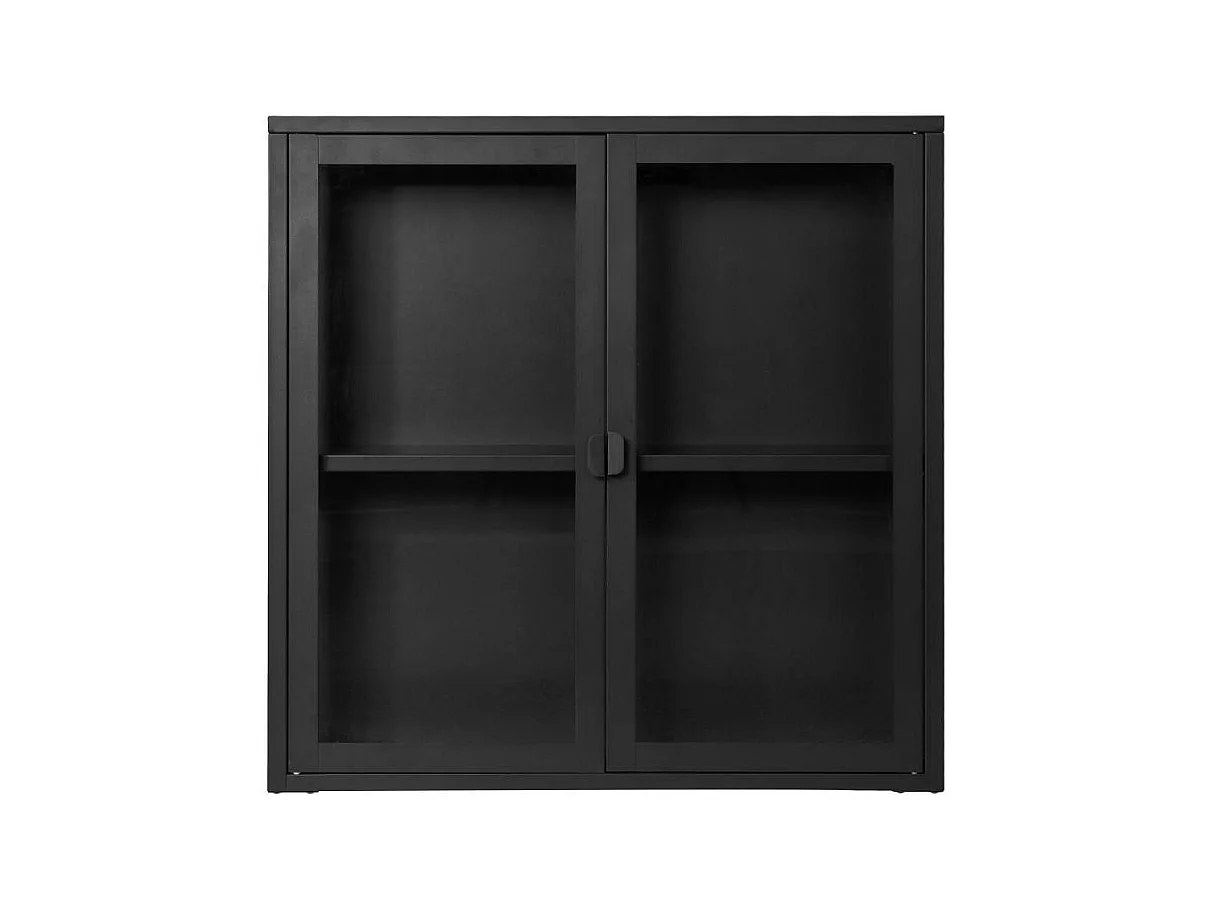 Hängevitrine Vitrine mit Glastüren in Schwarz