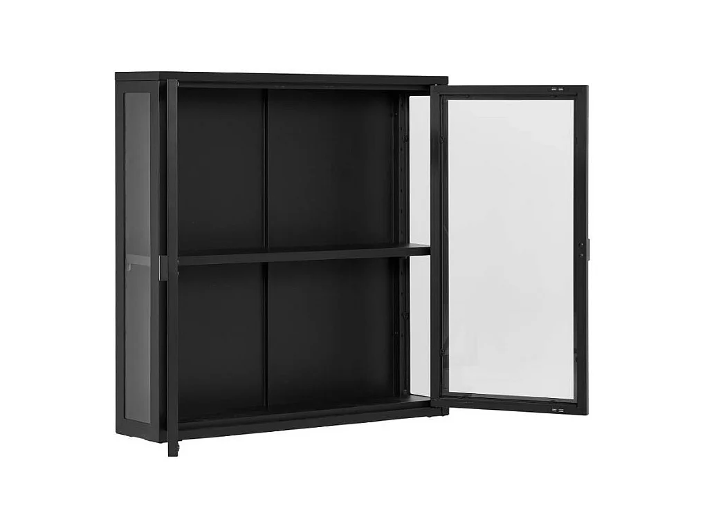 Hängevitrine Vitrine mit Glastüren in Schwarz