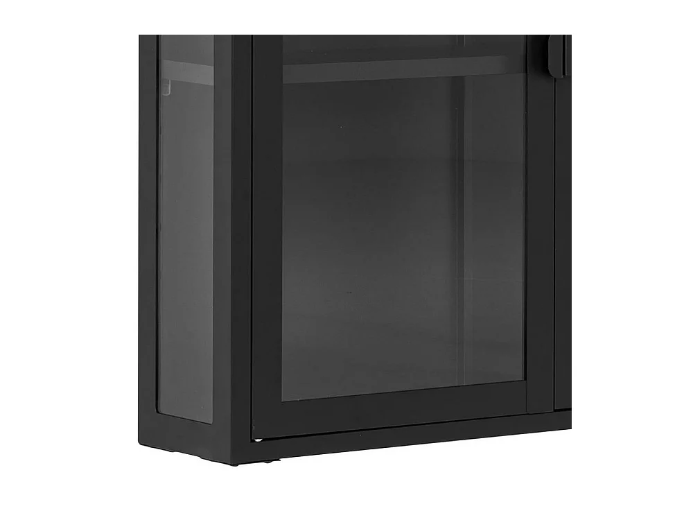 Hängevitrine Vitrine mit Glastüren in Schwarz