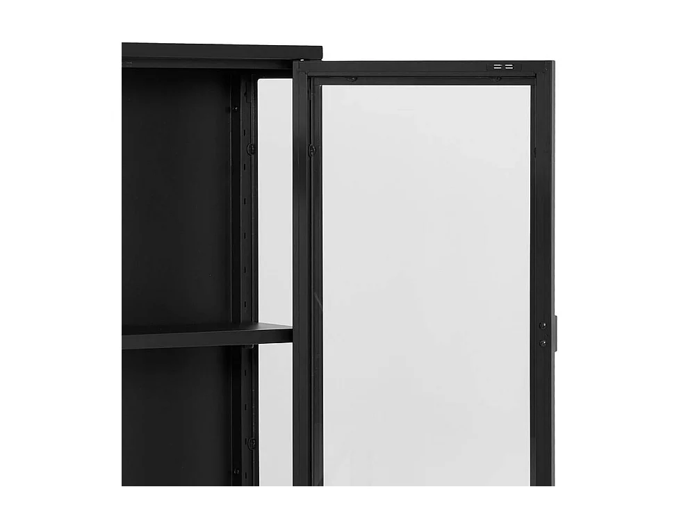 Hängevitrine Vitrine mit Glastüren in Schwarz