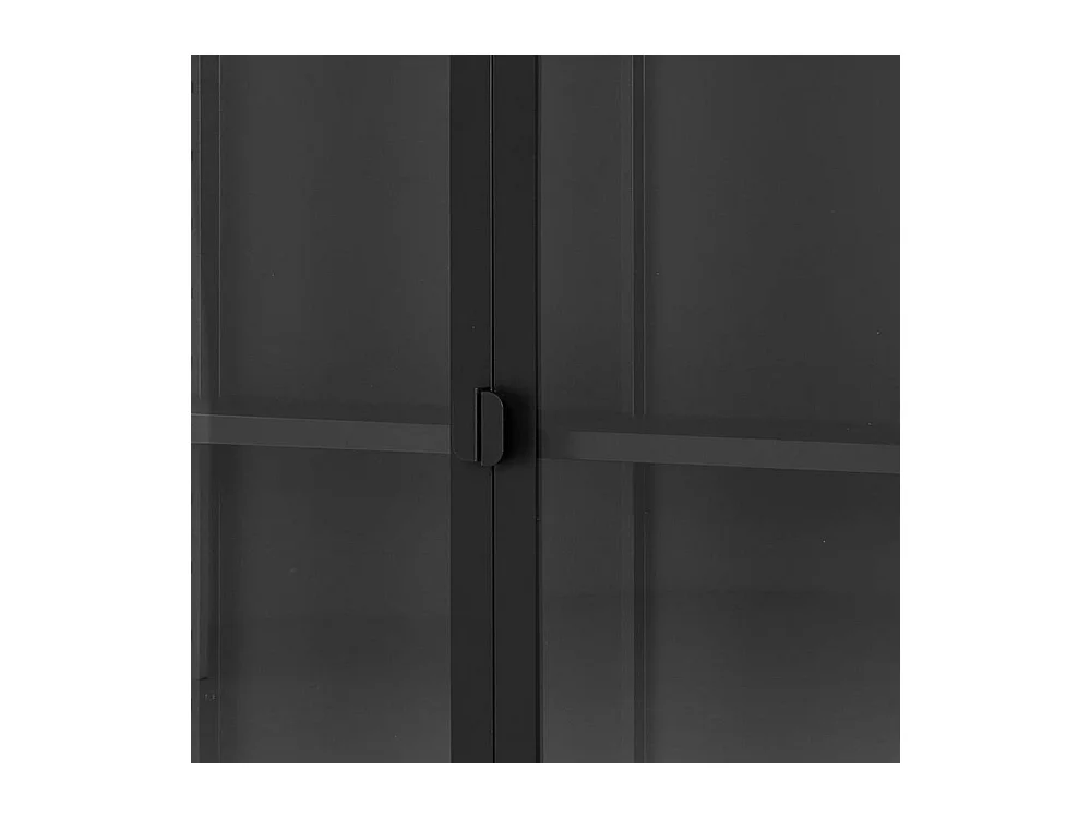 Hängevitrine Vitrine mit Glastüren in Schwarz