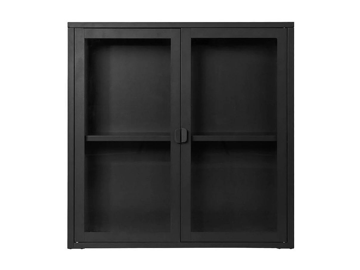 Hängevitrine Vitrine mit Glastüren in Schwarz