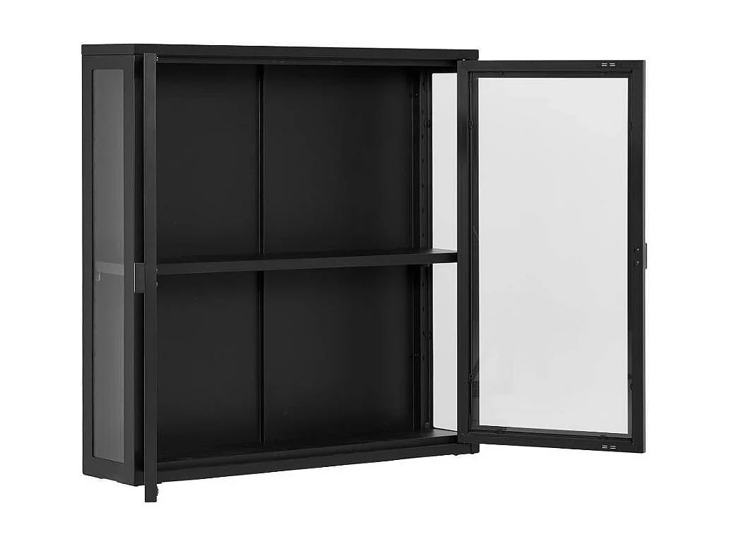 Hängevitrine Vitrine mit Glastüren in Schwarz