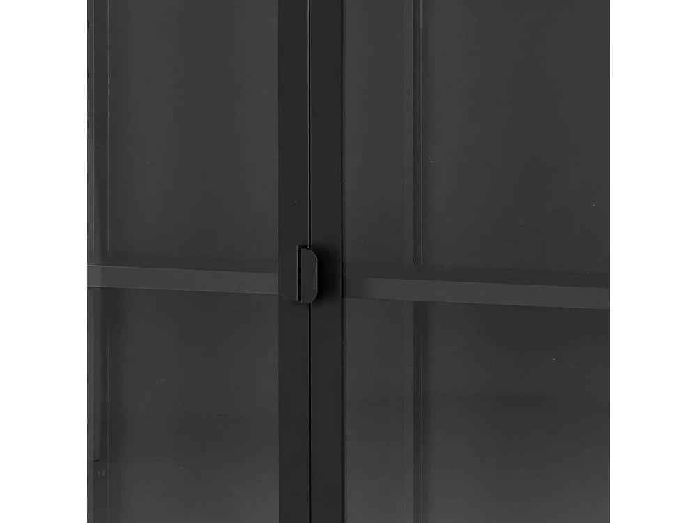Hängevitrine Vitrine mit Glastüren in Schwarz