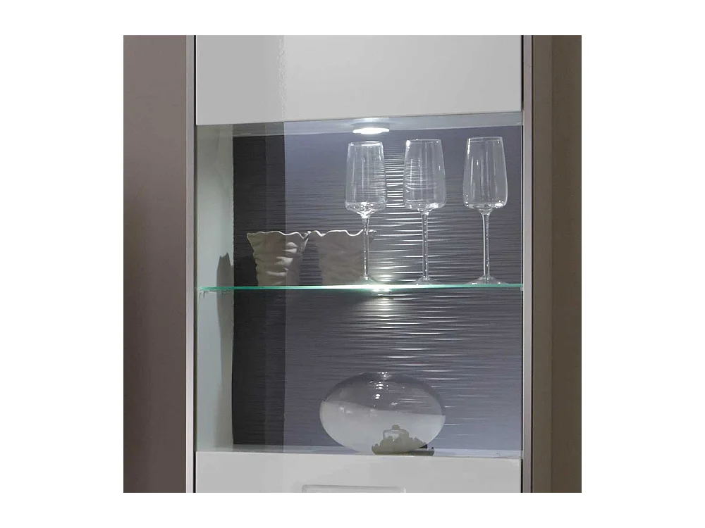 Vitrine in Weiß Hochglanz 200 cm hoch