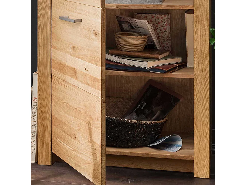 Wildeiche Vitrine in modernem Design 2 Türen mit Soft Close