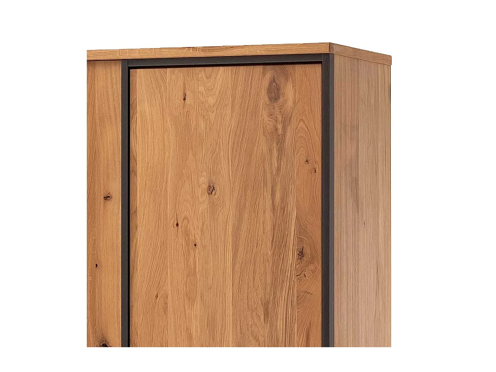 Wohnzimmer Vitrinenschrank in Asteiche Bianco furniert 60 cm breit