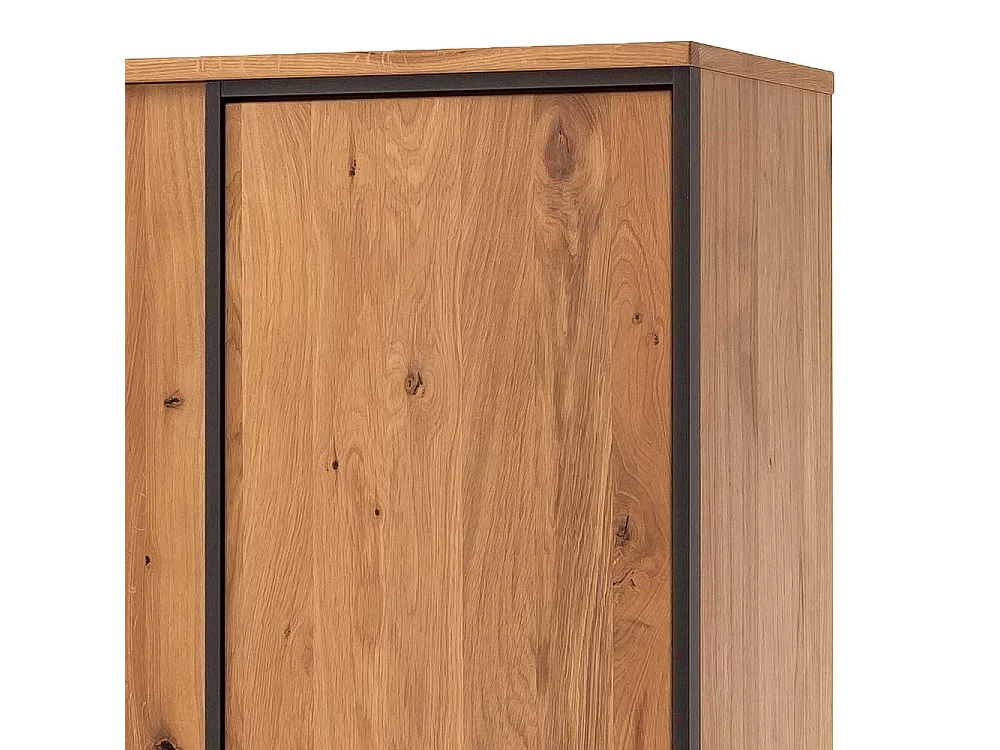 Wohnzimmer Vitrinenschrank in Asteiche Bianco furniert 60 cm breit