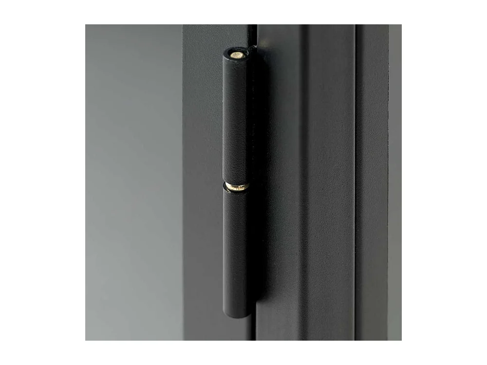 Esszimmer Vitrine aus Metall in Schwarz 1 türig