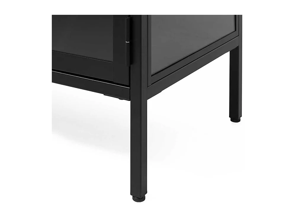 Esszimmer Vitrine aus Metall in Schwarz 1 türig