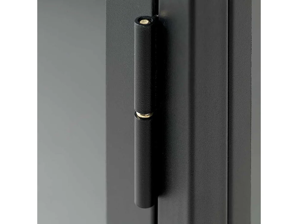 Esszimmer Vitrine aus Metall in Schwarz 1 türig